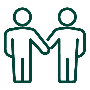 Two people helping each other vector illustration